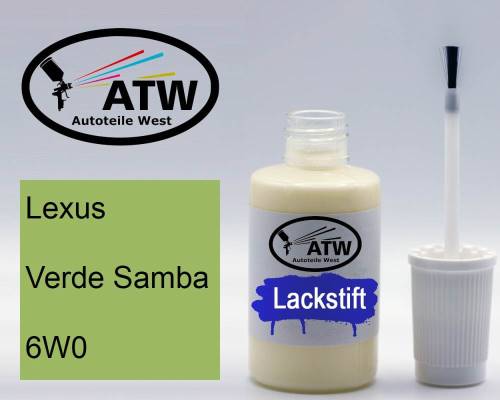 Lexus, Verde Samba, 6W0: 20ml Lackstift, von ATW Autoteile West.